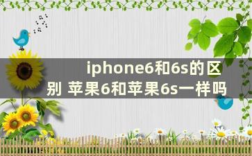 iphone6和6s的区别 苹果6和苹果6s一样吗